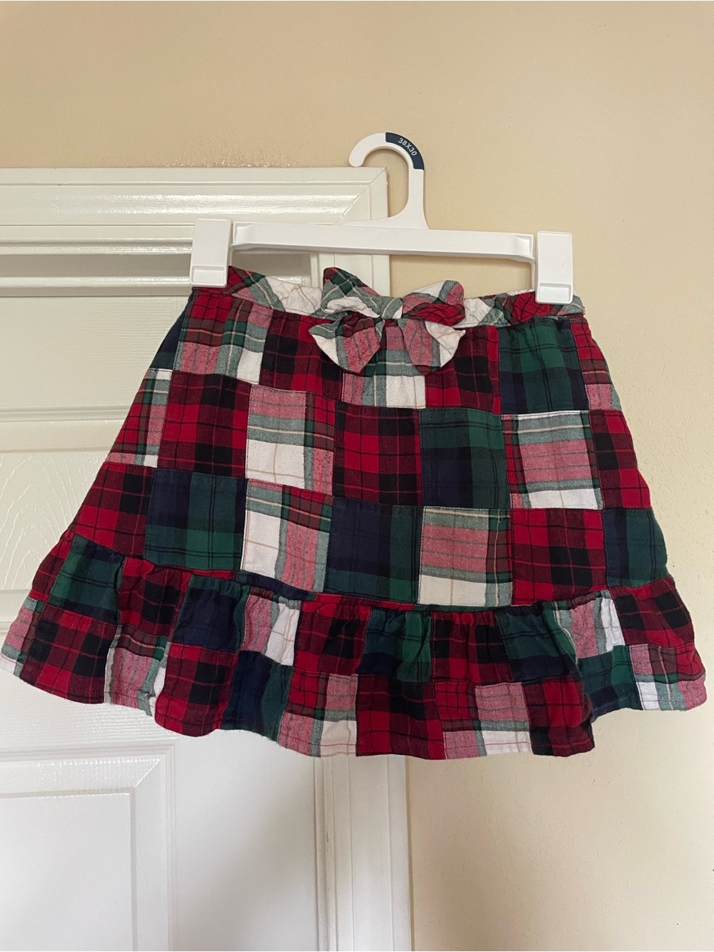 Gymboree Girls Patch Plaid Flannel Skort - Christmas Cabin
